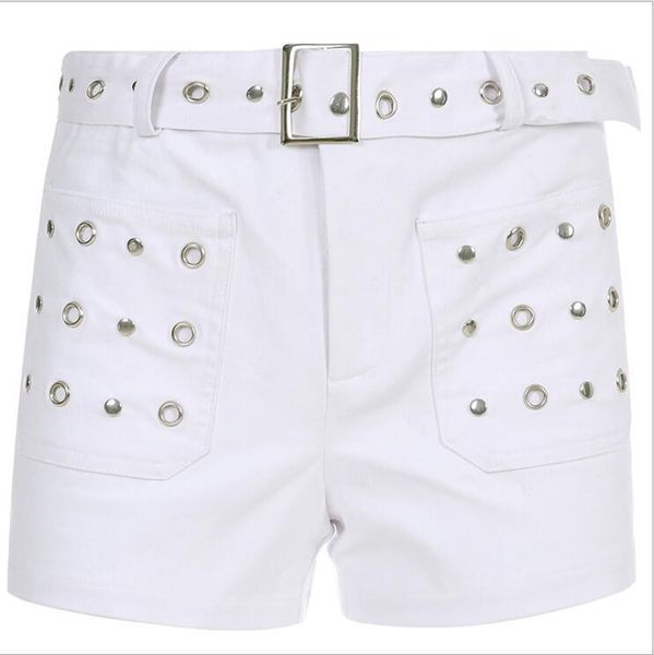 

women's shorts summer fashion irregular ring casual, White;black