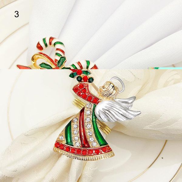 

christmas napkin rings metal holder ring buckles with rhinestones for table decorations banquet holiday dsd666