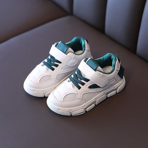 

girls mesh sport shoes spring summer 2021 korean version breathable boys sneakers with soft soles casual walking athletic & outdoor, Black