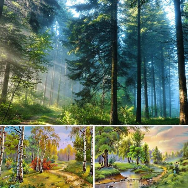 

diamond painting 5d diy landscape cross stitch kit full drill embroidery forest nature mosaic art picture of rhinestones decor