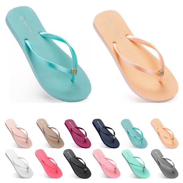 

117 slippers beach shoes flip flops womens green yellow orange navy bule white pink brown summer sport sneaker size 35-38, Black