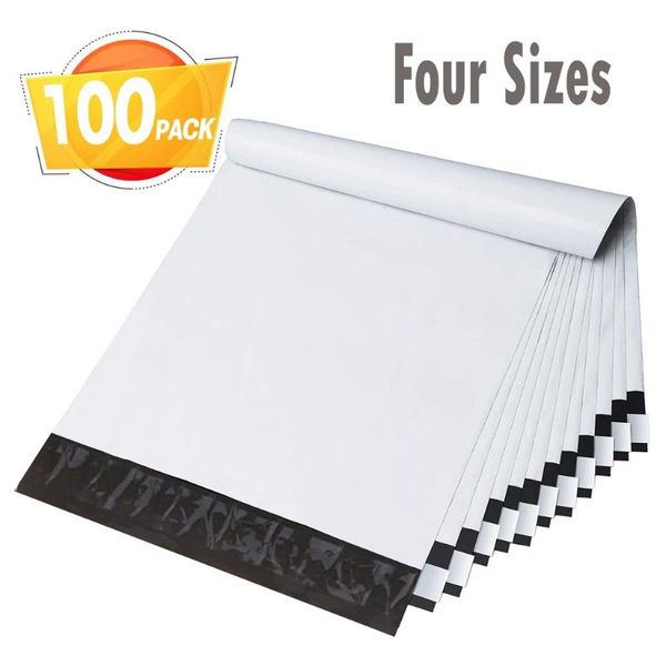 

envelopes bags with self adhesive mailbag waterproof tear-proof plastic courier envelope postal (white) storage
