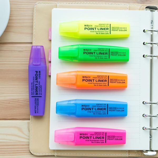

highlighters 36 pcs/lot point color highlighter pen fluorescente marker liner for fax paper drawing stationery office school supplies, Black;red