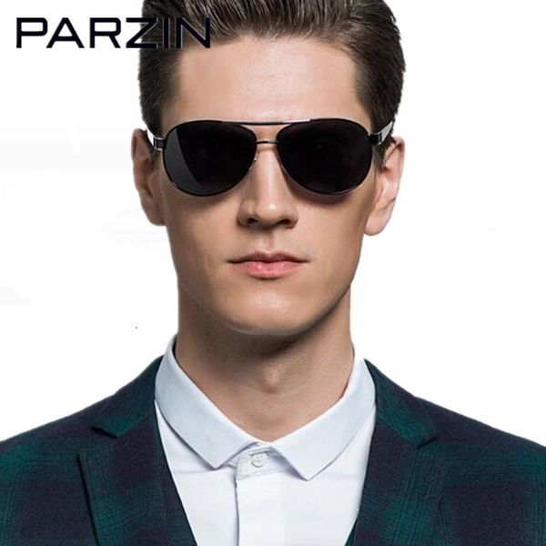 

sunglasses parzin polarized for men brand design oversized driver sun glasses uv400 black gafas de sol hombre 8008, White;black