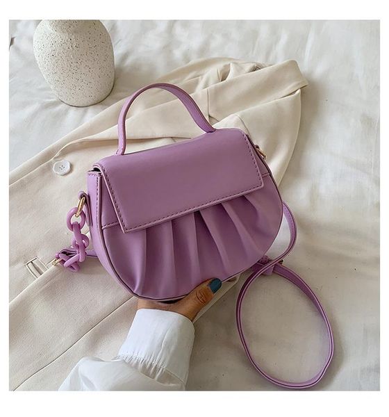 

cross body autumn and winter small bag women's 2021 trendy pleated stiletto hand-held fashion one-shoulder saddle