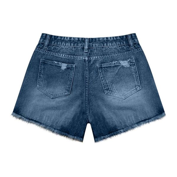 

women's shorts casual high waist denim women summer plus size pocket tassel hole ripped jeans short female femme pants, White;black