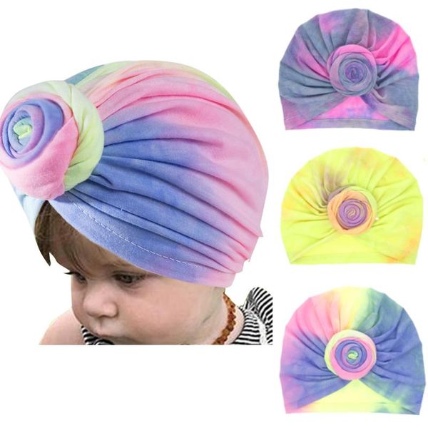 

baby child girl tie dye headband dress up fashion hair band beanie turban hat cute hairband accessories caps & hats, Yellow