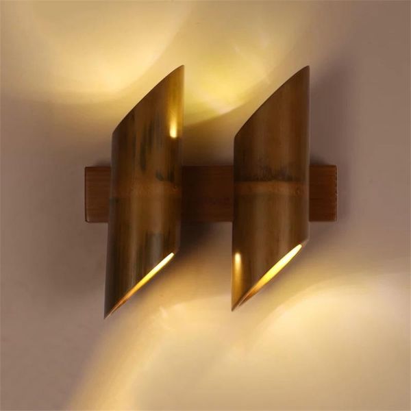 

wall lamp originality bamboo for living room balcony loft style vintage lights,american rural retro stair light
