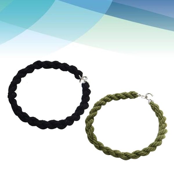 

racing sets 2pcs pants rope elastic leggings arm durable leg strap outdoor rubber band for riding camping (green and black), Black;blue