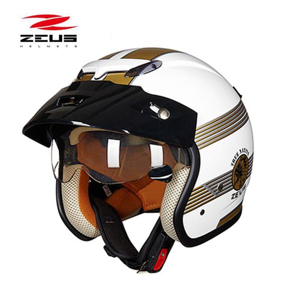 schwarzer Hund ZEUS 3 4 Half Face Motorradhelm Motorcoss 318C Motorrad Elektrofahrrad Roller Schutzhelme M L XL XXL323P