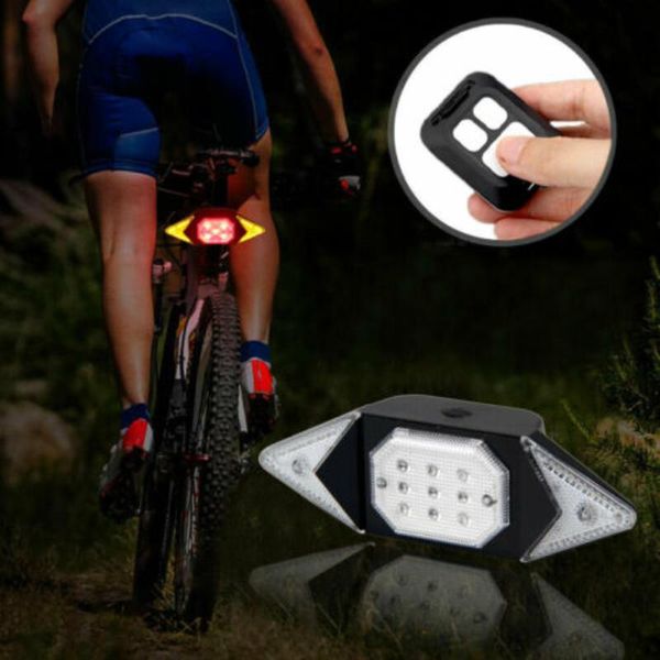 

rechargeable bicycle turn signal wireless remote control tail light headlight mountain bike steering riding lights
