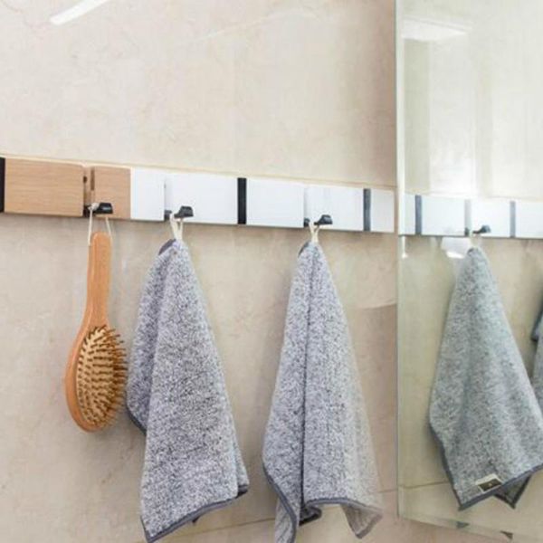 

hangers & racks 2/3/4/bamboo shelf bedroom wooden wall hook coat rack crochet clothes adhesive angle mj711