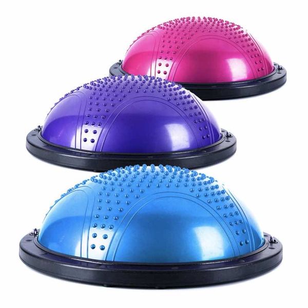 

Anti-Burst Training Half Ball PVC Yoga Balance Trainer Gear for Fitness Stability Workout Strength Exercise YJQ02, Purple