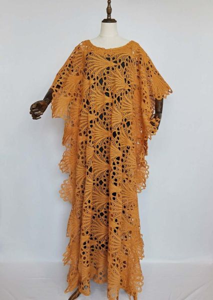 

style classic african women dashiki water-soluble lace loose long dress + inwardly 2piece size bust 136cm length 150cm ethnic clothing, Red