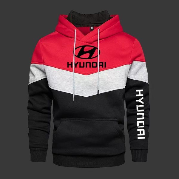 

men's hoodies & sweatshirts 2021 hooded hyunda fashion long sleeve outwear autumn spring casual fleece warm sportswear thicken, Black