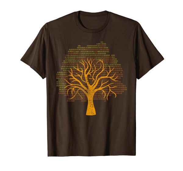 

binary tree computer coding t-shirt, White;black