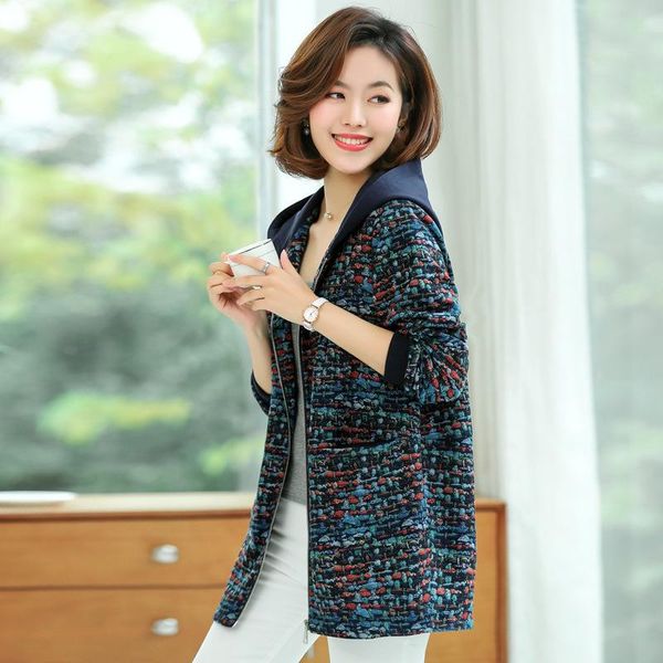 

women's jackets 2021 spring autumn jacket casual coat mid-length korean loose hooded coats hoodie female outerwear high quality, Black;brown