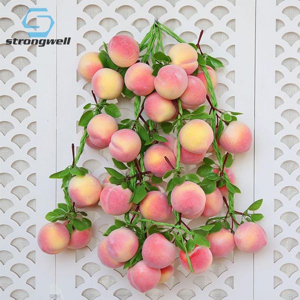 

strongwell simulation peach skewer fruit string vegetable skewers home wall hanging decorative restaurant decoration party