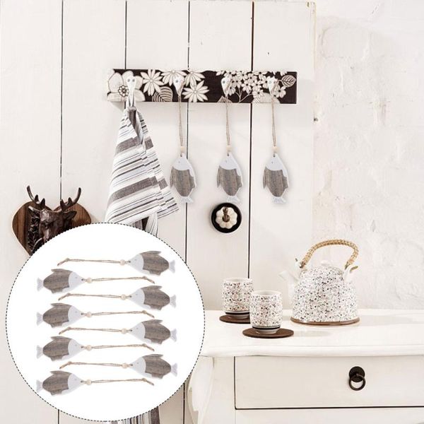 

decorative objects & figurines 8pcs hawaii style wooden fish pendants ocean decor exquisite