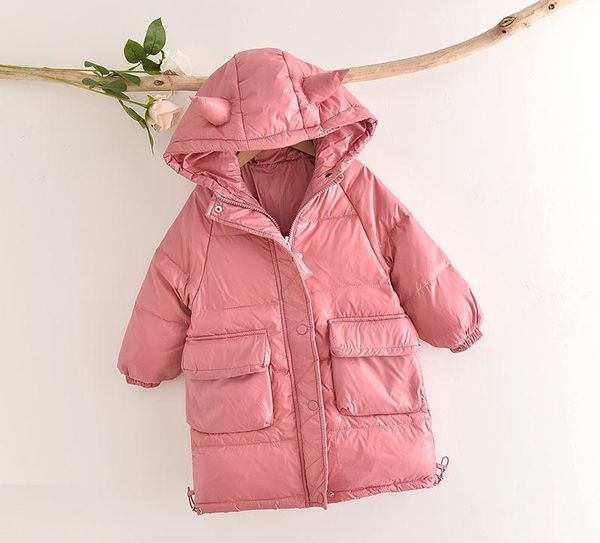 

down coat baby girls thick warm long jacket hood winter 2021, Blue;gray