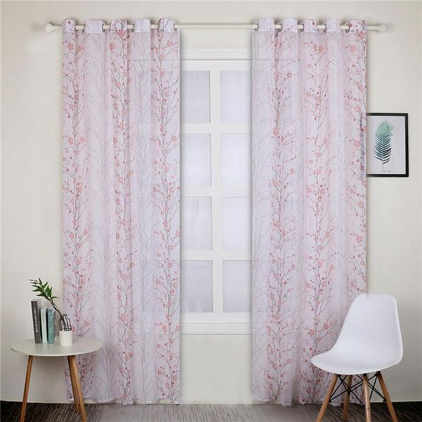 

tulle curtains plum print kitchen decorations window treatments living room divider sheer voile curtain modern & drapes
