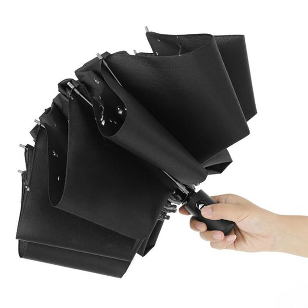 

umbrellas fully automatic reverse umbrella ten bones black glue sunscreen 3 folding sunny rain large wind resistant car use