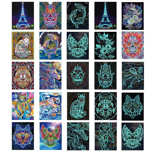 

diamond painting 5d diy night luminous special shaped embroidery cross stitch mandala picture of rhinestone home decor