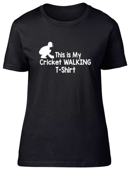

This is my Cricket T-Shirt Fitted Womens Ladies T Shirt, White;black