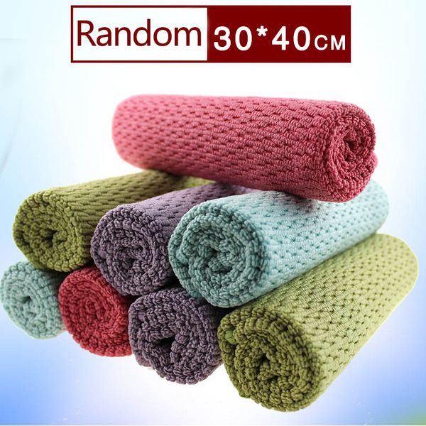 

30*40cm goog kitchen towel super absorbent cleaning cloth portable microfibre thicker dish cloth clean wipes