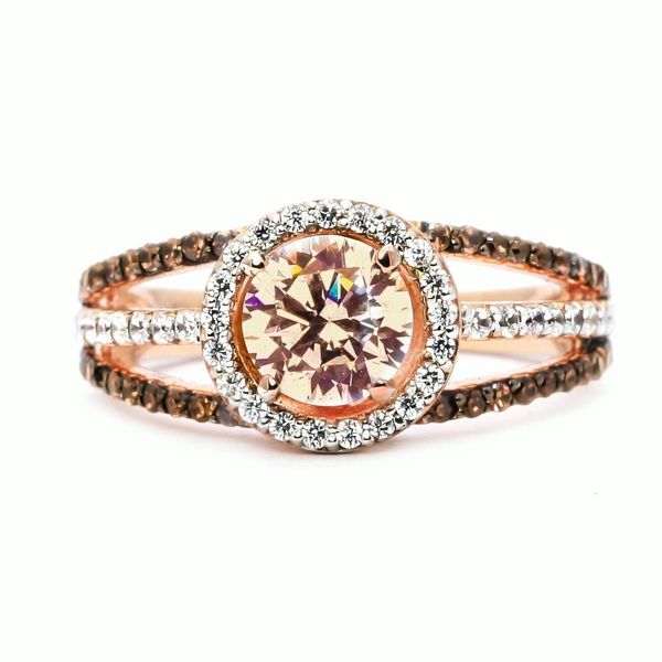

fashion simple rose gold zircon ring creative three diamond alloy jewelry, Silver