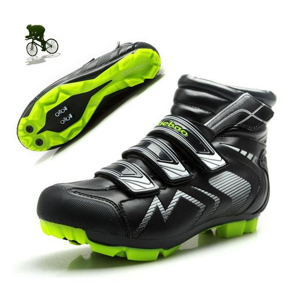 

winter cycling shoes men triathlon athletic outdoor sports high zapatillas ciclismo hombre bicycle sneakers self-locking footwear, Black