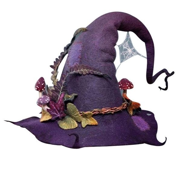 

party hats halloween felt witch with flower handmade cosplay props for women hogard