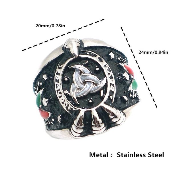 

316l stainless steel cool claw viking est ring cluster rings, Golden;silver