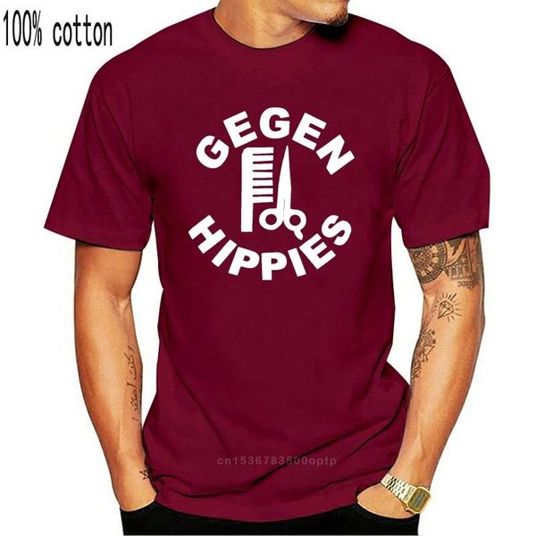 

men's t-shirts gegen hippies / against t shirt oi punk ska cool summer casual tee, White;black
