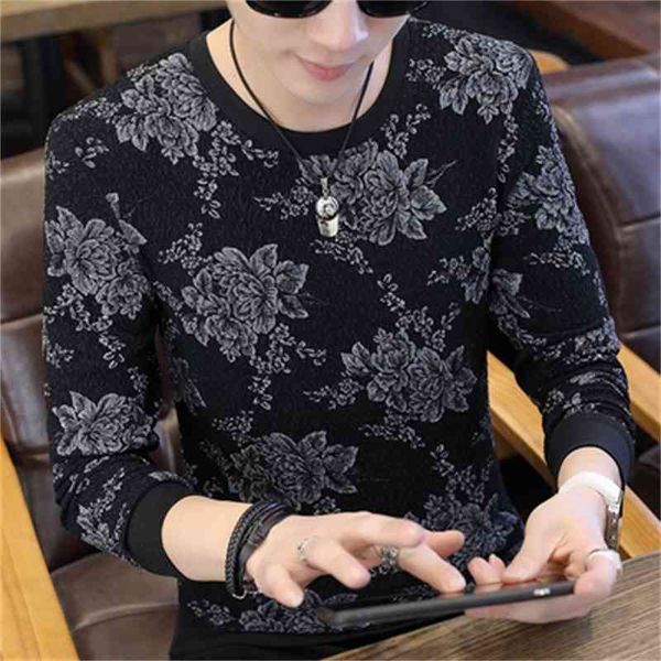 

men's t-shirts casual color matching letter round neck long-sleeved t-shirt bottoming shirt o7i8, White;black