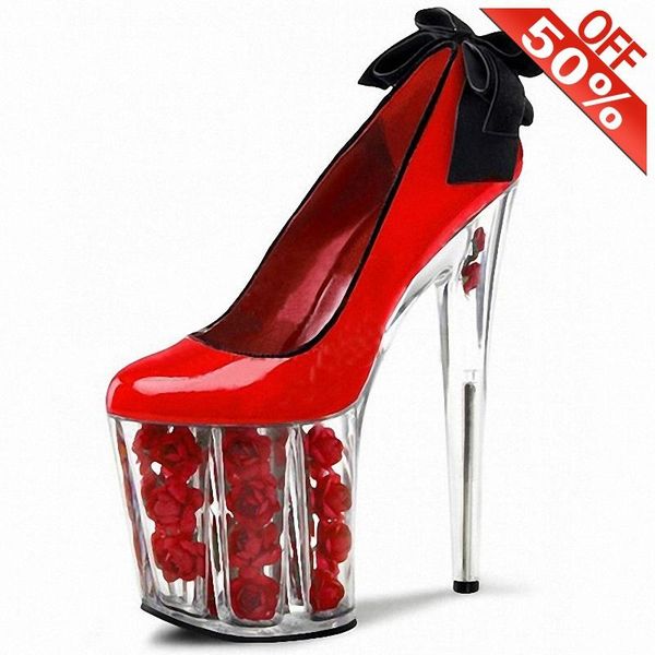 

dress shoes crossdressers 8 inches high heeled bordered slip-on big size pumps 20cm exotic dancer trend fetish thick platform, Black