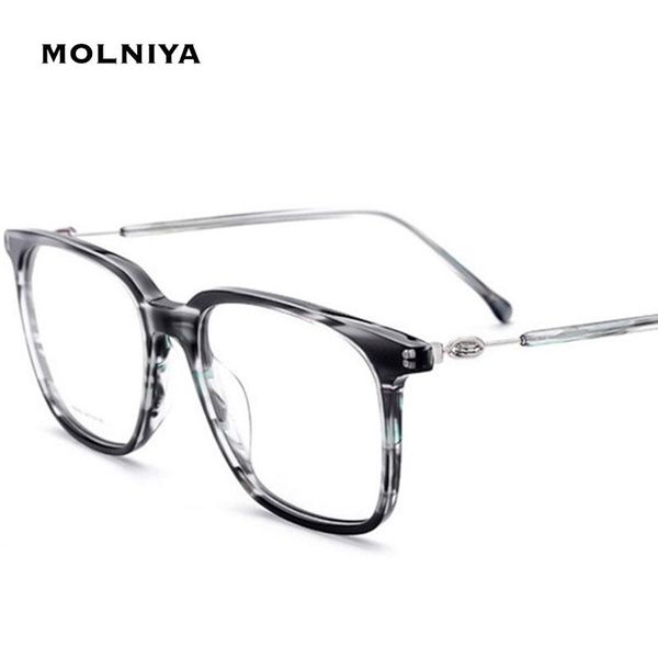 

fashion sunglasses frames handmade women square glasses acetate full rim spectacle frame for prescription degree lenses myopia reading multi, Black