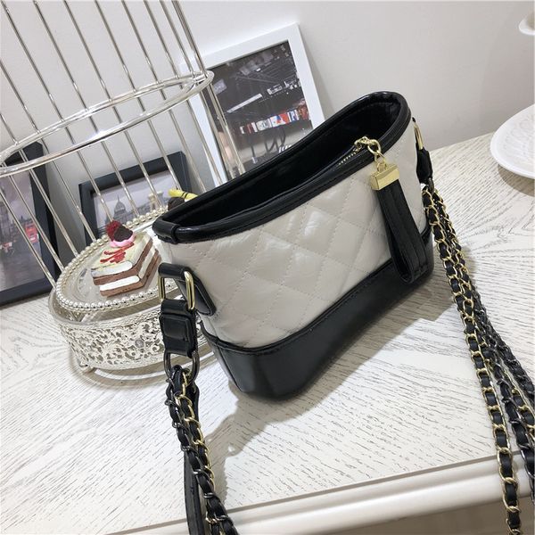 

handbag 2021 lingge chain bag fashion tramp single shoulder slanting bucket pu women's
