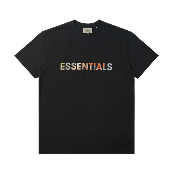 

fear of god essentials fog double line men and women loose high street napoleon printed tide brand short sleeves, White;black