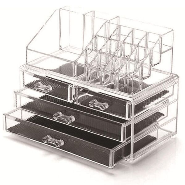 

acrylic makeup jewelry storage box lipstick organizer jewlery skincare deskcabinet boxes & bins