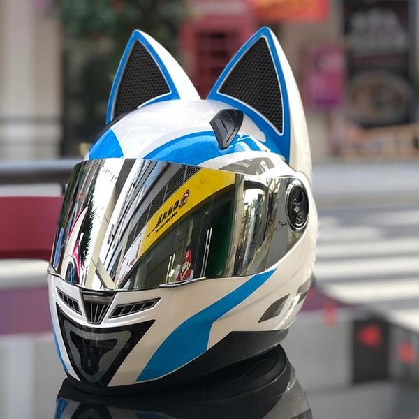 

motorcycle helmets helmet professional racing motocross casque blue cat safety hat capacete casco off-road ffit for winter season