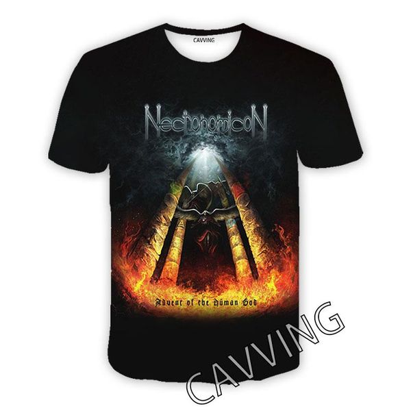 

men's t-shirts cavving 3d printed necronomicon-band casual hip hop tee shirts harajuku styles clothing for men/women, White;black