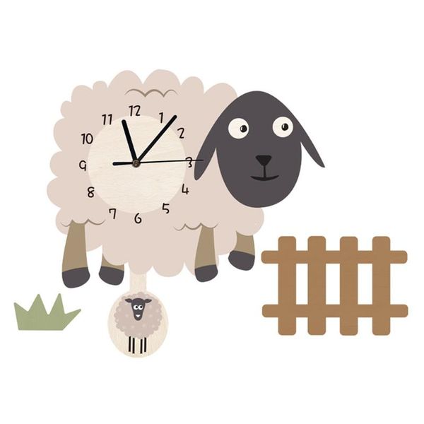

wall clocks creative cartoon swinging clock nordic artistic lovely sheep