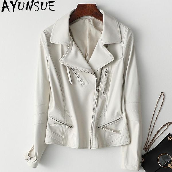 

100% genuine leather jacket women spring motorcycle sheepskin coat female fashion 2021 chaquetas de mujer women's & faux, Black