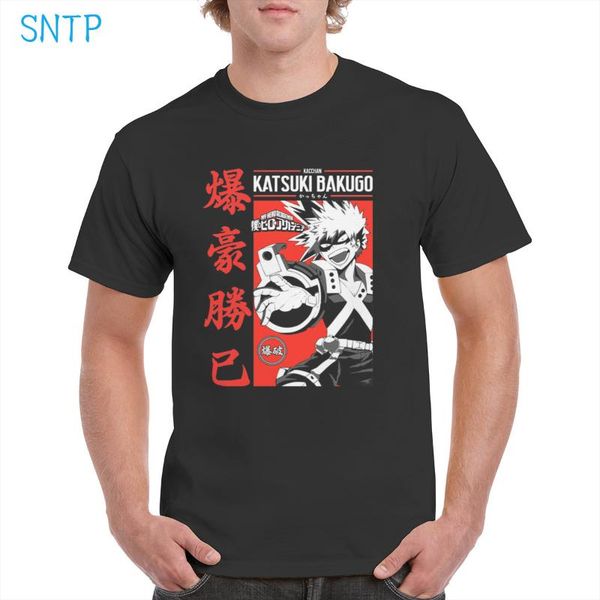 

men's t-shirts katsuki bakugo my hero academia anime black ulzzang red graphics 100% cotton oversized t-shirt female/man, White;black