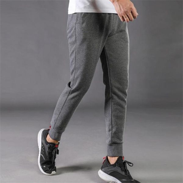 

men's pants casual men joggers slim fit sportswear male tracksuit spring autumn thin trousers terry cotton man jogging sweatpants, Black