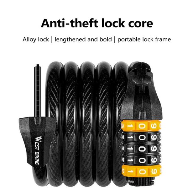 

bike locks west biking bicycle lock cable wheel anti-theft cycling coded accessories
