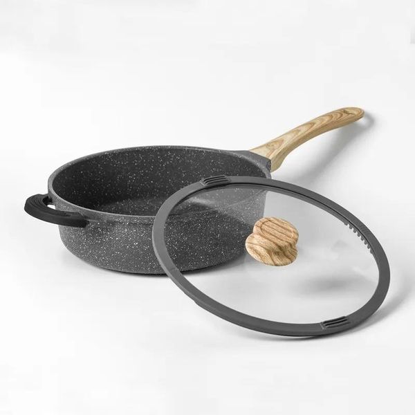 

pans maifan stone non-stick frying pan without oily smoke for household induction cooker cast iron cookware cooking