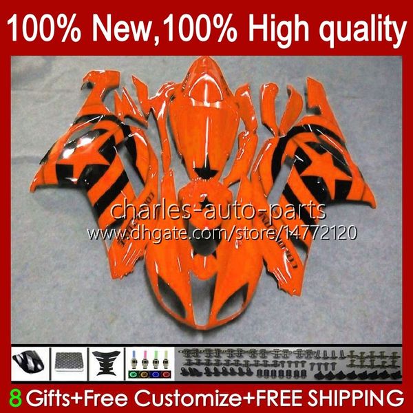 Bodys para Kawasaki Ninja ZX 6R 600CC 6 R ZX600C ZX-600 ZX6R 07 08 Bodywork 10No.78 ZX-636 600 CC ZX600 ZX636 07-08 ZX-6R ZX 636 2007 2008 Jatinho Estrelas de laranja