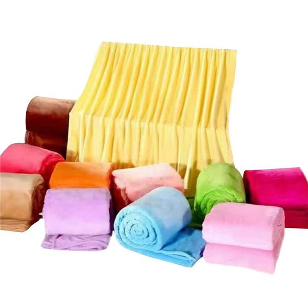 

blankets soft warm flannel fleece blanket sofa bed travel plush light thin mechanical wash solid color cushion home rug